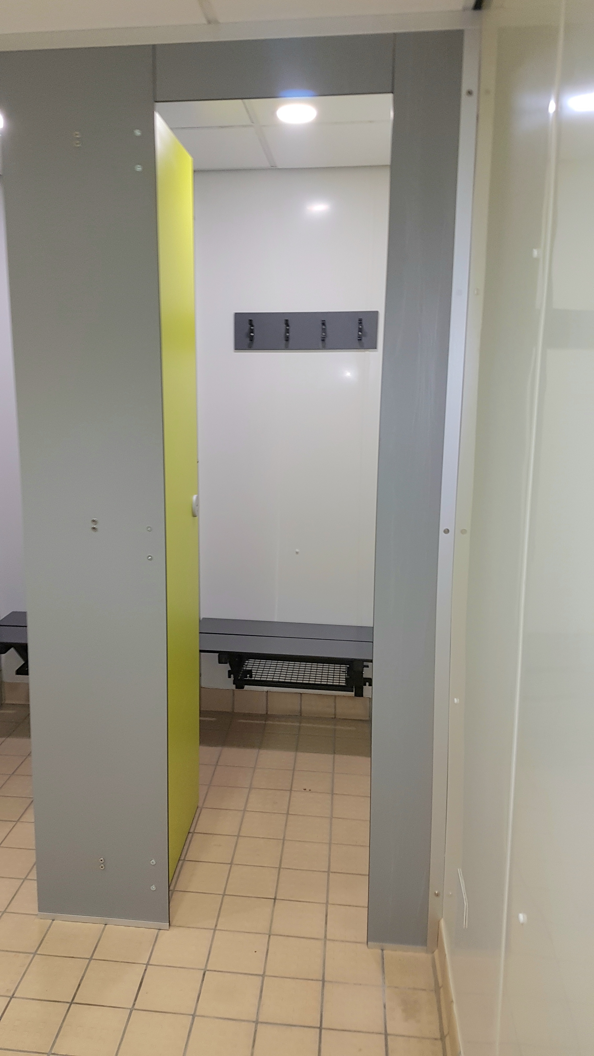 Changing rooms designed and installed by Skobex Washrooms