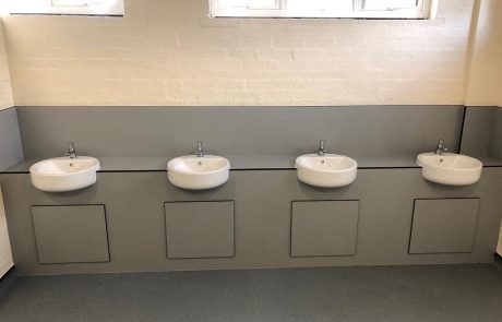 Handbasins at the George Eliot Academy, Nuneaton